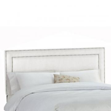 Skyline Furniture Upholstered Full Headboard in Premier Microsuede White