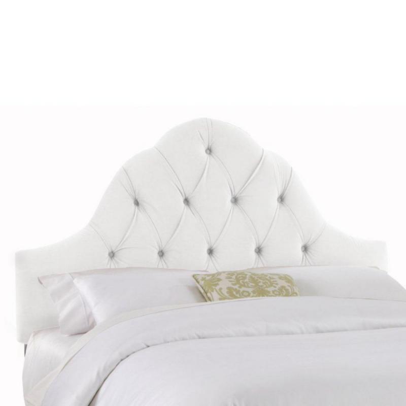 Skyline Furniture Upholstered California King Headboard in Velvet White