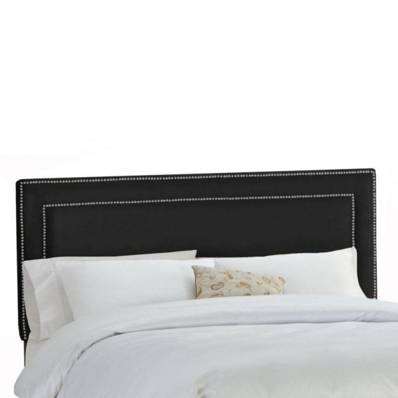 Skyline Furniture Upholstered King Headboard in Premier Microsuede Black