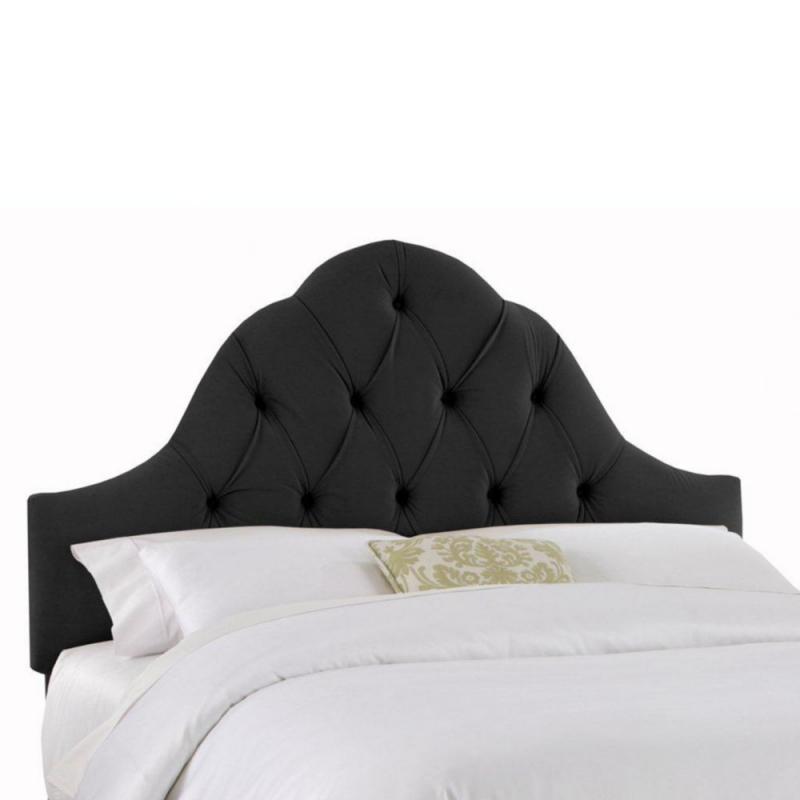 Skyline Furniture Upholstered Full Headboard in Velvet Black