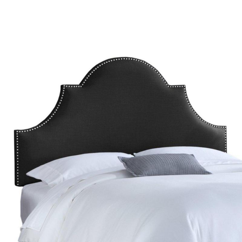 Skyline Furniture Upholstered King Headboard in Linen Black