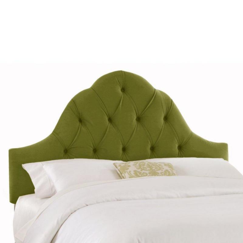 Skyline Furniture Upholstered King Headboard in Velvet Apple Green