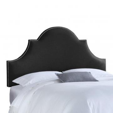 Skyline Furniture Upholstered Full Headboard in Linen Black
