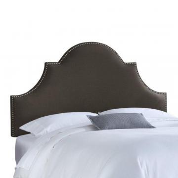 Skyline Furniture Upholstered Queen Headboard in Linen Charcoal
