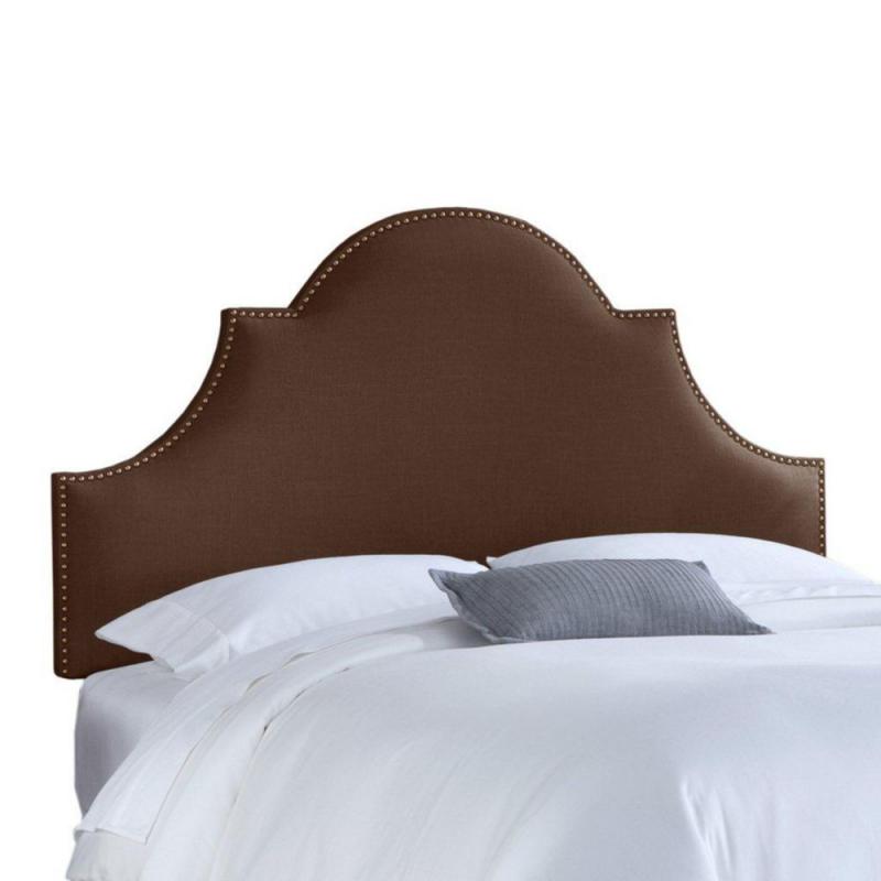 Skyline Furniture Upholstered California King Headboard in Linen Chocolate