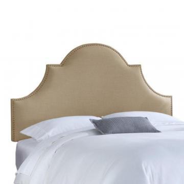 Skyline Furniture Upholstered King Headboard in Linen Sandstone