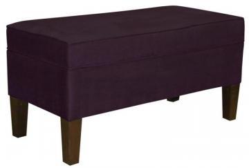 Skyline Furniture Storage Bench, Premier Microsuede, Purple