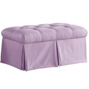 Skyline Furniture Skirted Storage Bench in Shantung Lilac