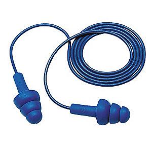 3M 25dB Reusable Flanged-Shape Ear Plugs; Corded, Blue, Universal