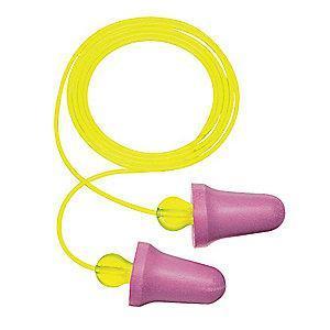 3M 29dB Disposable Tapered-Shape Ear Plugs; Corded, Purple, Universal