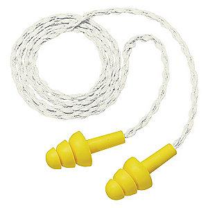 3M 25dB Disposable Flanged-Shape Ear Plugs; Corded, Yellow, Universal