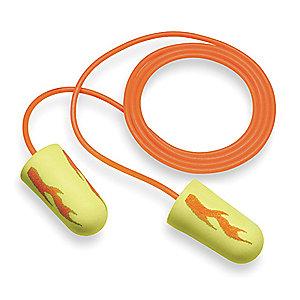 3M 33dB Disposable Tapered-Shape Ear Plugs; Corded, Orange, Yellow, Universal