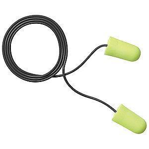 3M 32dB Reusable Bullet-Shape Ear Plugs; Corded, Yellow, Universal