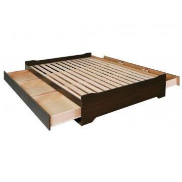 Prepac Espresso Coal Harbor Full Mates Platform Storage Bed with 6 Drawers