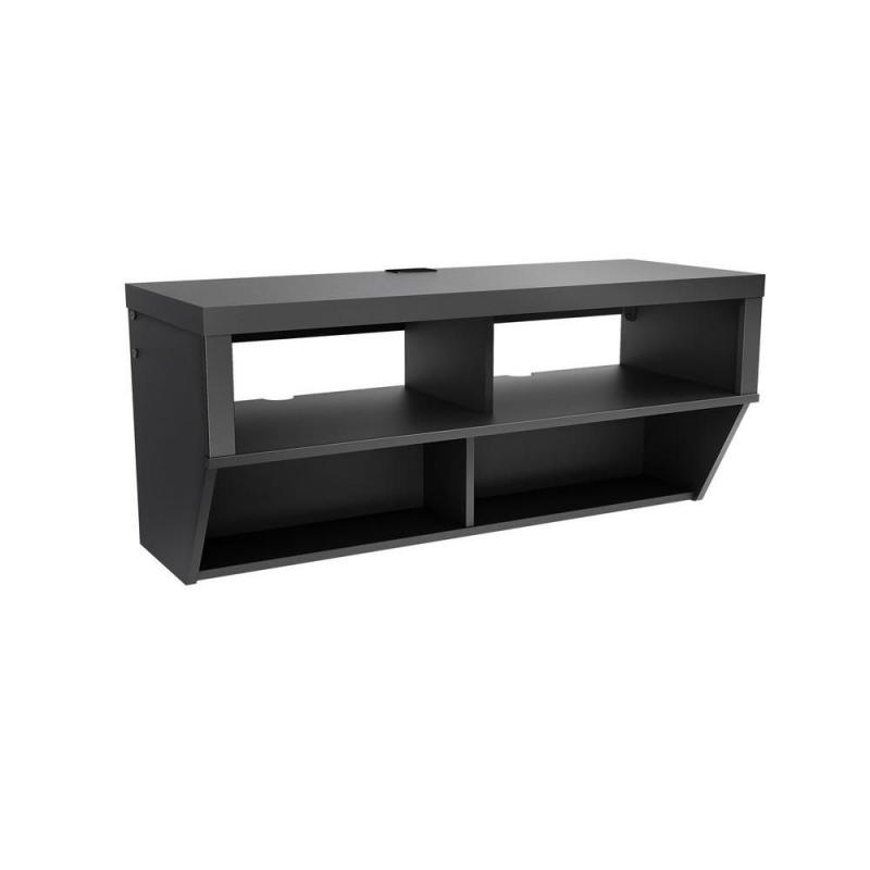 Prepac Black 42” Wide Wall Mounted AV Console - Series 9 Designer Collection