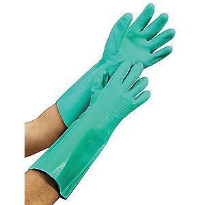 Condor Natural Rubber Chemical Resistant Gloves, 11, Green, PR 1