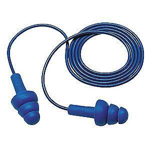 Condor 25dB Reusable Flanged-Shape Ear Plugs; Corded, Blue, Universal