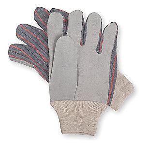Condor Cowhide Leather Palm Gloves with Knit Wrist Cuff, Gray, S
