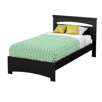 South Shore Libra Twin Bed Set (39 inch), Pure Black