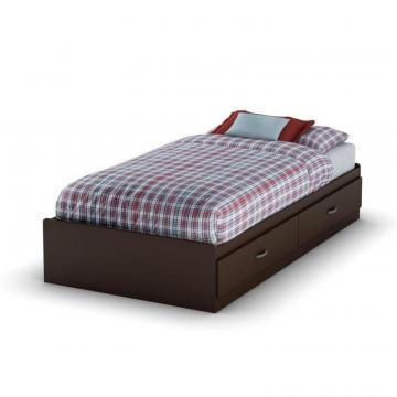 South Shore Logik Twin 39 Inch Mates Bed, Chocolate