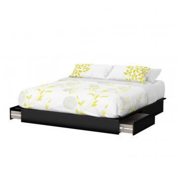 South Shore Majestic King-Size 2-Drawer Platform Bed Pure Black