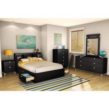 South Shore Full mates bed Solid Black