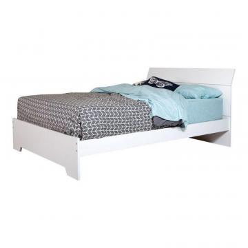 South Shore Bel Air Queen Platform Bed with Headboard (60), Pure White