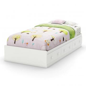South Shore Sweet Lullaby Twin Storage Bed Pure White