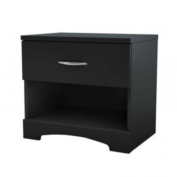 South Shore Majestic 1-Drawer Nightstand Pure Black