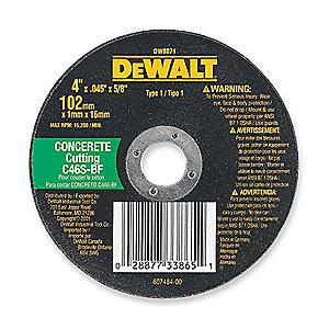 DeWalt 14" Type 1 Silicon Carbide Cut-Off Wheel, 20mm Arbor, 1/8", 5500 RPM
