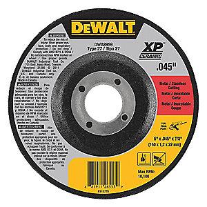DeWalt 6" Type 27 Ceramic Cut-Off Wheel, 7/8" Arbor, 1/16", 10,100 RPM
