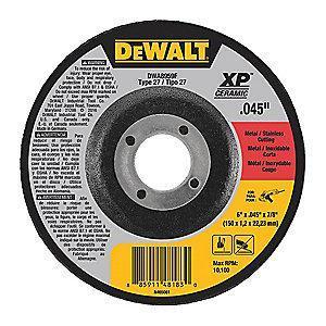 DeWalt 6" Type 27 Ceramic Cut-Off Wheel, 7/8" Arbor, 0.040", 10,100 RPM