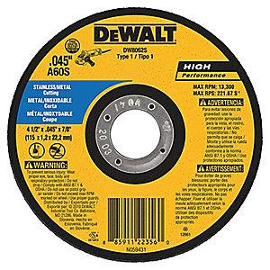 DeWalt 7" Type 1 Aluminum Oxide Cut-Off Wheel, 7/8" Arbor, 0.045", 8700 RPM