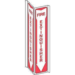 Brady Fire Equipment Sign, Plastic, 18" x 7.5", V-Shaped, Not Retroreflective