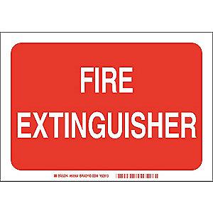Brady Fire Equipment Sign, Polyester, 7" x 10", Adhesive, Not Retroreflective