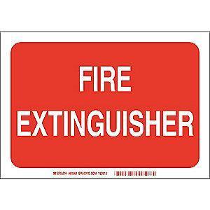 Brady Fire Equipment Sign, Polyester, 7" x 10", Adhesive, Not Retroreflective