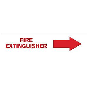 Brady Fire Equipment Sign, Polyester, 3.5" x 14", Adhesive, Not Retroreflective