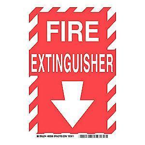 Brady Fire Equipment Sign, Polyester, 10" x 7", Adhesive, Not Retroreflective