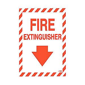 Brady Fire Equipment Sign, Plastic, 10" x 7", Adhesive