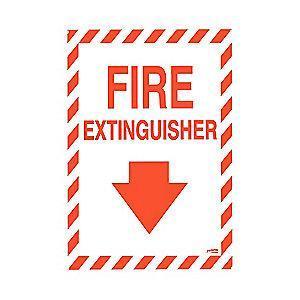 Brady Fire Equipment Sign, Plastic, 10" x 7", Adhesive
