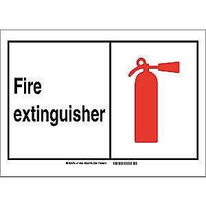 Brady Fire Equipment Sign, Polyester, 14" x 10", Adhesive, Not Retroreflective