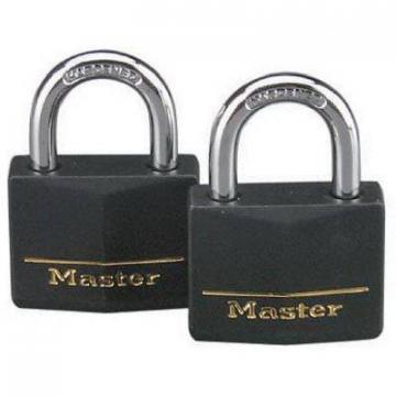 Master Lock 2-Pack 1-9/16" Solid-Brass Body With Black Covered Key Head