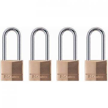 Master Lock 4-Pack 1-9/16" Solid-Brass Long-Shackle Keyed-Alike Padlock