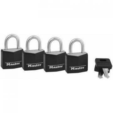 Master Lock 4-Pack 1-3/16" Solid-Brass Body Black Padlock