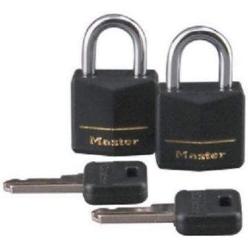 Master Lock 2-Pack 3/4" Solid-Brass Padlock With Black Cover &  Keyhead