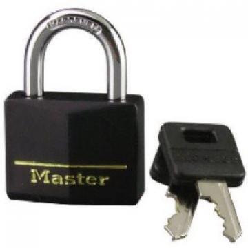 Master Lock 1-9/16" Solid-Aluminum Padlock With Black Covered Keyhead