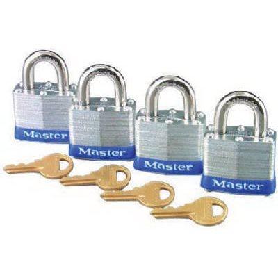 Master Lock 4-Pack 1-1/2" Keyed-Alike Laminated Padlocks