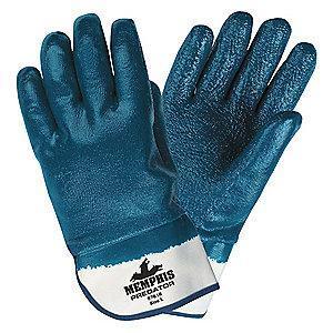 MCR Chemical Resistant Gloves, Jersey Lining, Blue/White, PK 12