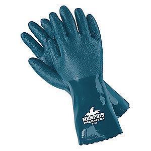 MCR Chemical Resistant Gloves, Interlock Lining, Blue, PR 1