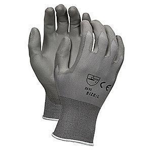 MCR 13 Gauge Flat Polyurethane Coated Gloves, XL, Gray